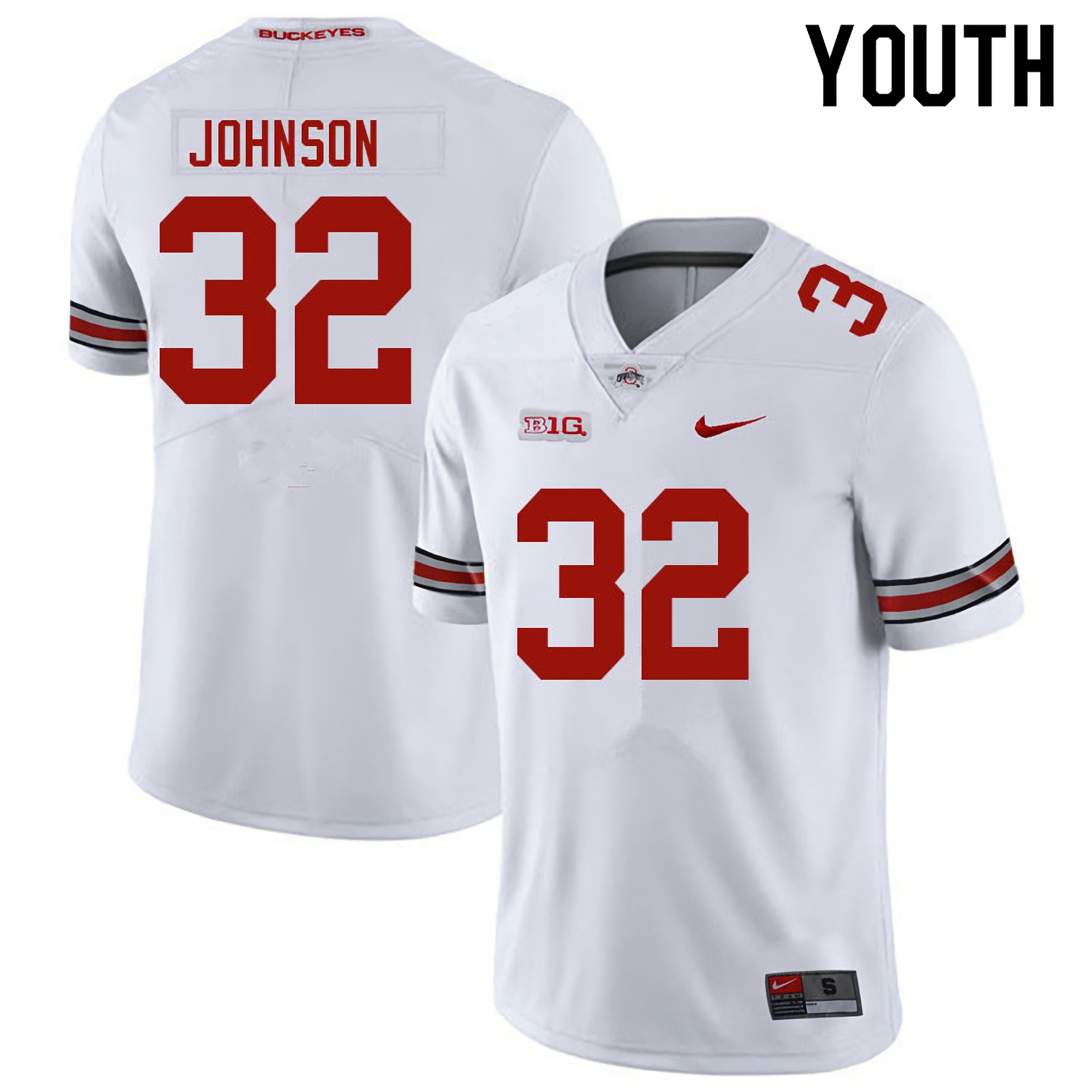 Jakailin Johnson Ohio State Buckeyes Youth NCAA #32 White College Stitched Football Jersey MYJ2156WY
